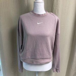 Nike muted pink pullover with cutout back